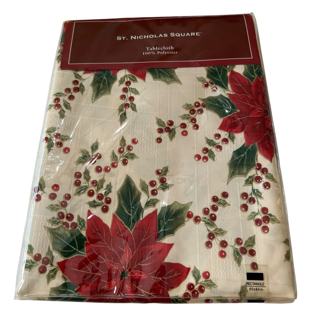 St Nicholas Square Tablecloth Rectangle 60x84” 100% Polyester New